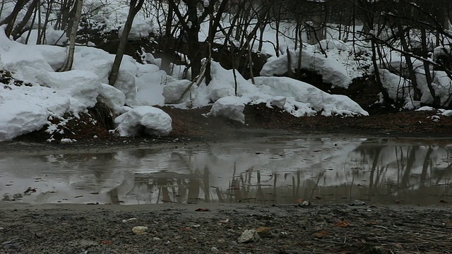 日本赤冈国家公园赤冈湖旁边的泥火山视频素材