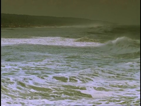 西高止，印度，WA海浪冲击海岸视频素材