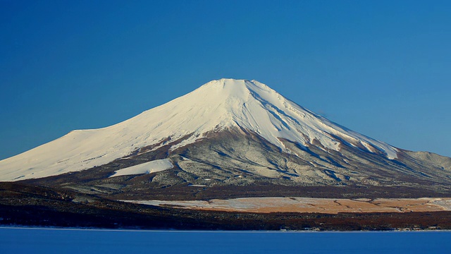 T/L, MS，日出和阴影揭示富士山/静冈县，日本视频素材