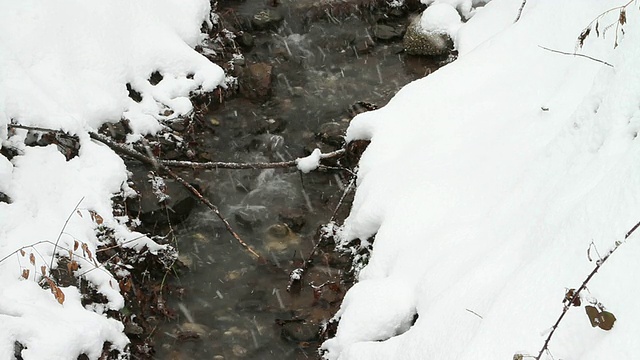 融雪中的流水视频素材