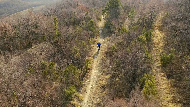 HD:下坡山地车沿着小路飞驰视频素材