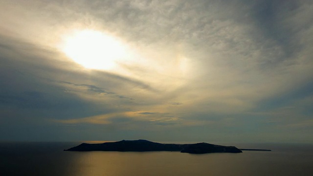 圣托里尼火山口日落视频素材