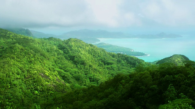 塞舌尔群岛海岸线。时间流逝视频素材