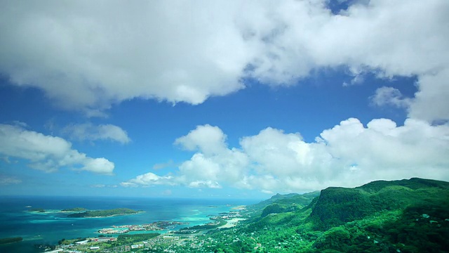 塞舌尔群岛海岸线。时间流逝视频素材