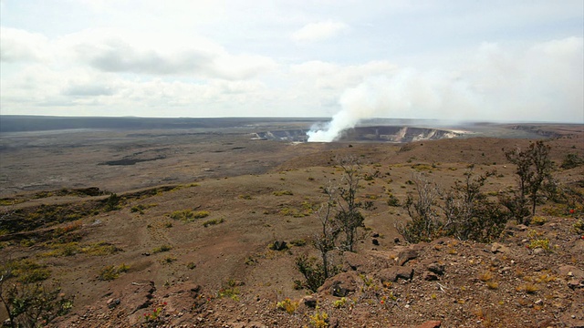 基拉韦厄火山口广角拍摄-夏威夷岛视频素材