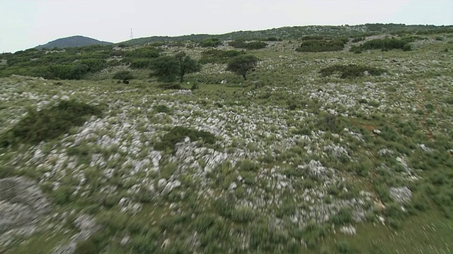 修道院鸟瞰图Pithagorio市在萨摩斯岛/萨摩斯，Pithagorio, Dodecanese群岛，希腊视频素材