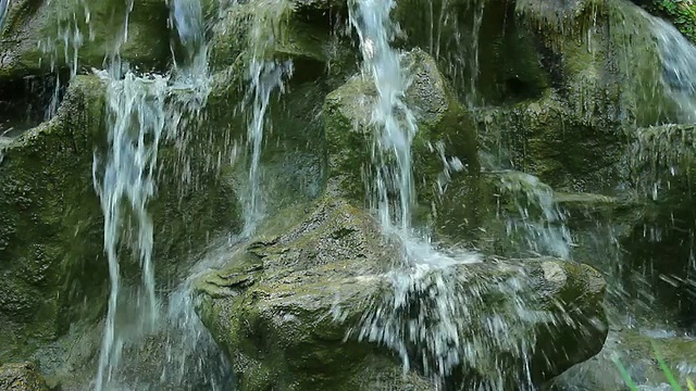 瀑布和岩石，高清视频素材