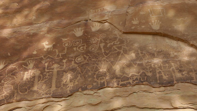 Mesa Verde NP Petroglyphs Colorado的高清视频大面板视频素材