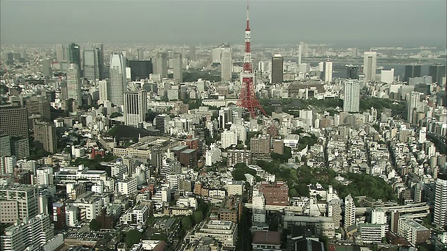 东京大厦和办公楼WS View / Minato City，东京，日本视频素材