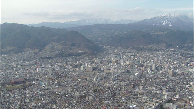 长野市/日本长野市的高空WS视图视频素材