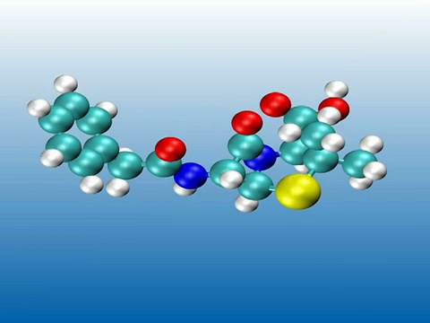 盘尼西林分子旋转动画视频素材