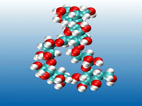 旋转淀粉分子的动画视频素材