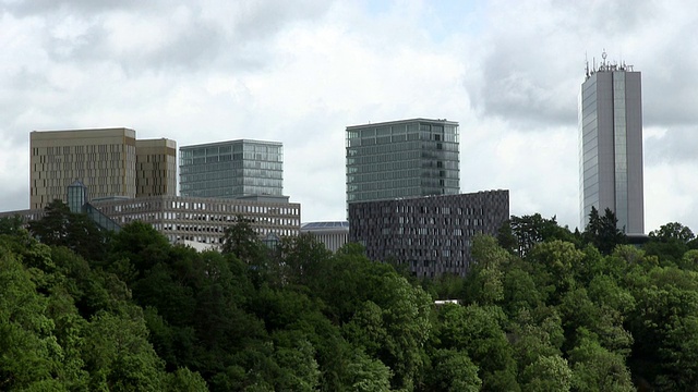 MS Shot of Kirchberg /卢森堡视频素材