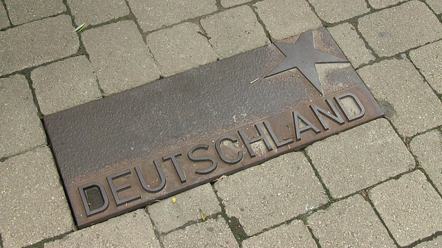 CU Sign of Germany Musee europeen，摩泽尔谷/申根，摩泽尔市，卢森堡视频素材