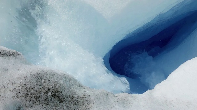 莫雷诺冰川上的流水视频素材