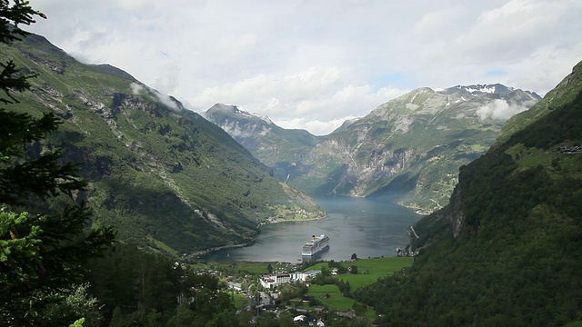 Geiranger峡湾视图视频素材