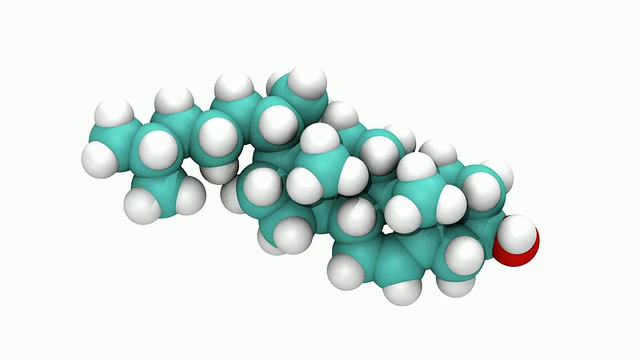 CGI显示胆固醇的三维分子模型视频素材