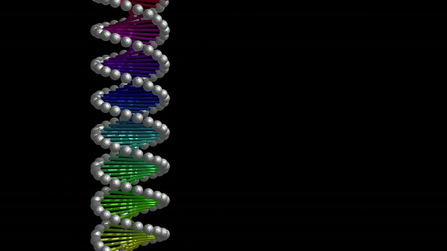 CGI显示空间填充的DNA三维分子模型视频素材