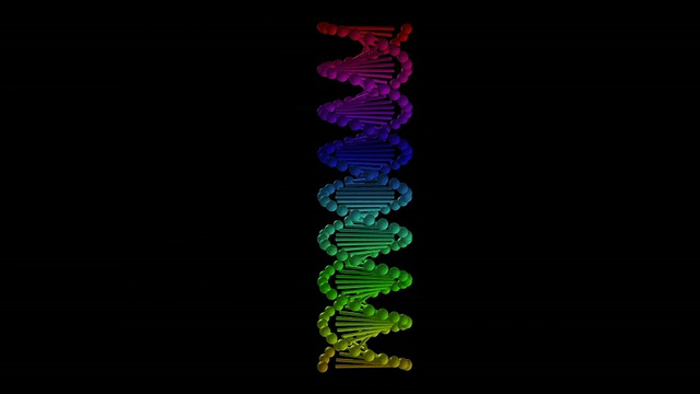 CGI显示空间填充的DNA三维分子模型视频素材