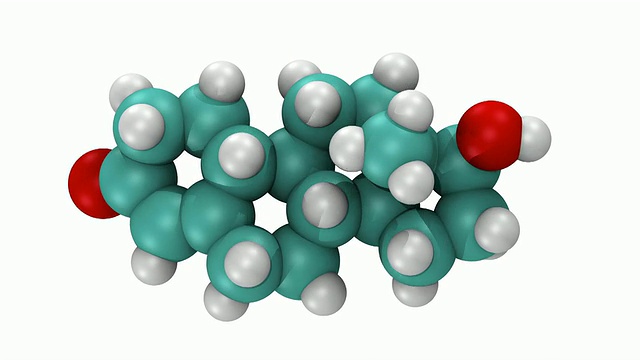 CGI显示了一种合成代谢类固醇南龙的三维分子模型视频素材