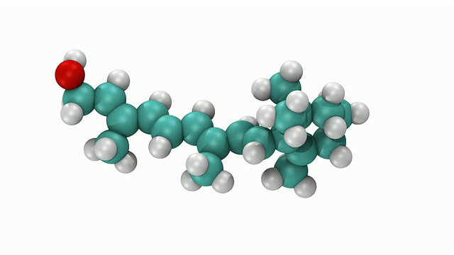 三维立体的维生素A分子模型视频下载