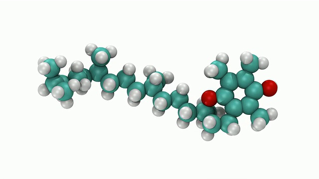 三维立体的维生素E分子模型视频素材