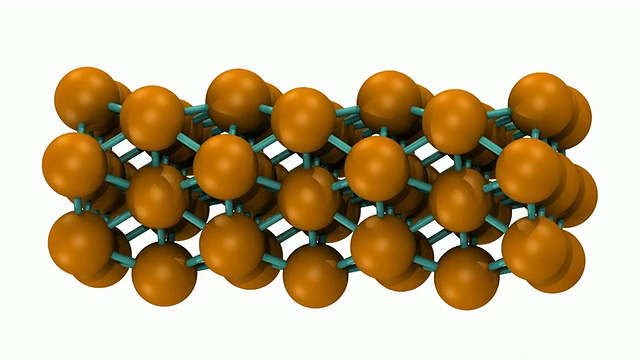 CGI显示空间填充三维分子模型的锌金属晶格视频下载