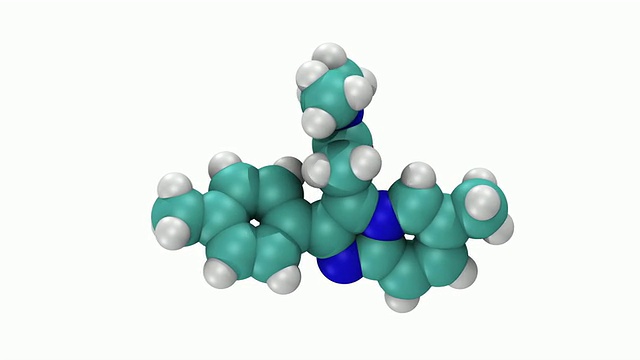 三维三维立体分子模型显示，唑吡坦，品牌安必恩视频下载