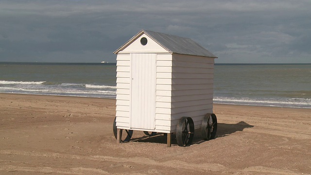 MS Beach hut / Ostend, Flanders，比利时视频素材