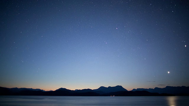 WS T/L星移动岛屿和海峡与山脉/科尔特斯，加拿大不列颠哥伦比亚省视频素材