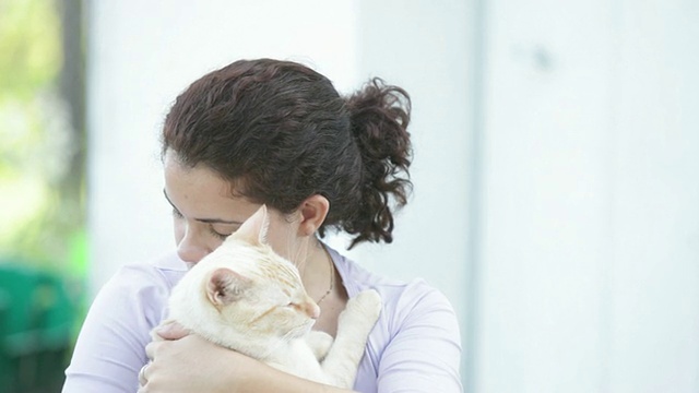 猫和女人视频素材