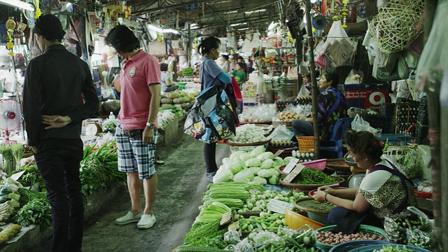 Khlong Toei Talat菜市场视频素材