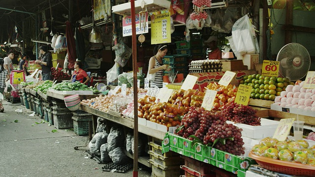 Khlong Toei Talat菜市场视频素材