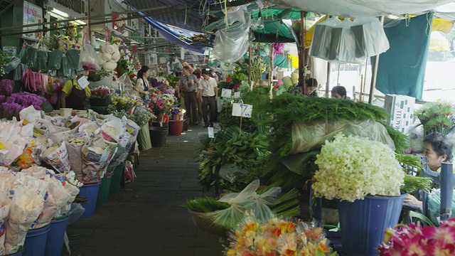 Pak Klong Talad花卉市场视频素材