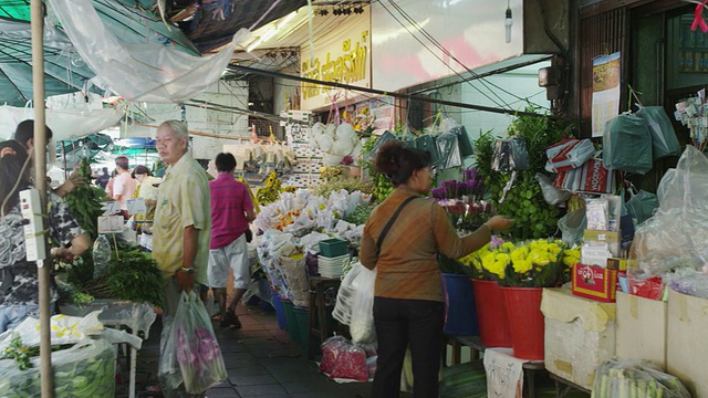 Pak Klong Talad花卉市场视频素材