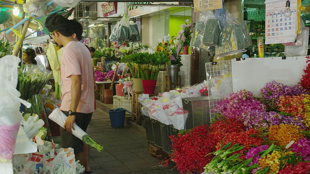 Pak Klong Talad花卉市场视频素材