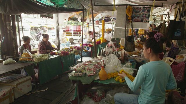 Pak Klong Talad花卉市场视频素材