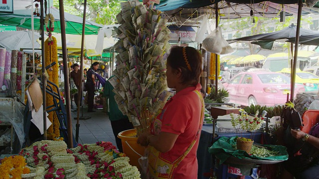 Pak Klong Talad花卉市场视频素材