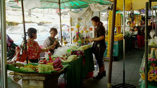 Pak Klong Talad花卉市场视频素材