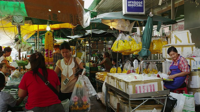 Pak Klong Talad花卉市场视频素材