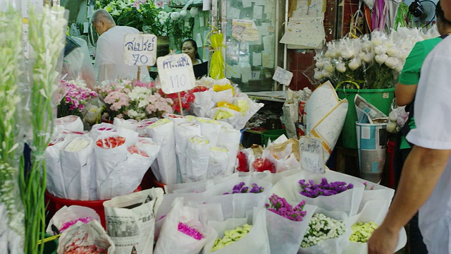 Pak Klong Talad花卉市场视频素材