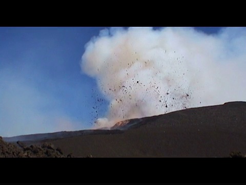 埃特纳火山爆发，意大利西西里岛，99年10月25日至27日。视频素材