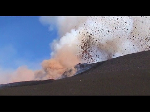 埃特纳火山爆发，意大利西西里岛，99年10月25日至27日。视频素材