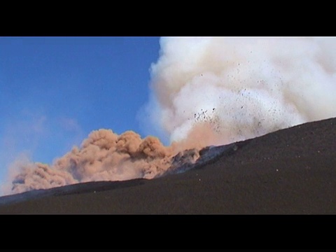 埃特纳火山爆发，意大利西西里岛，99年10月25日至27日。视频素材