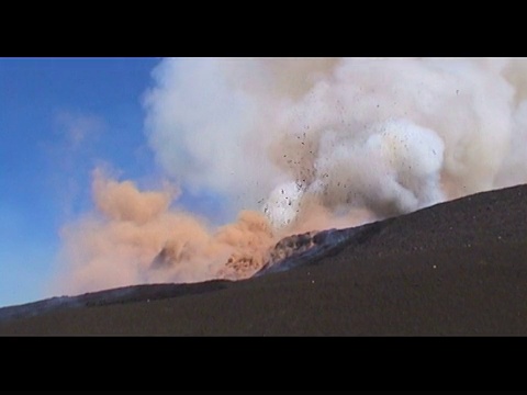 埃特纳火山爆发，意大利西西里岛，99年10月25日至27日。视频素材