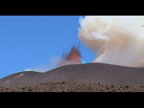 埃特纳火山爆发，99年10月25日至27日，意大利西西里岛。视频素材