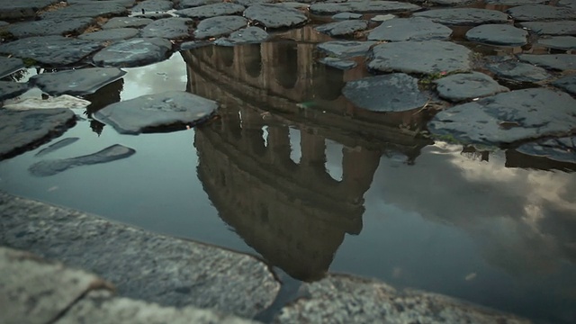 罗马水映:罗马斗兽场视频素材