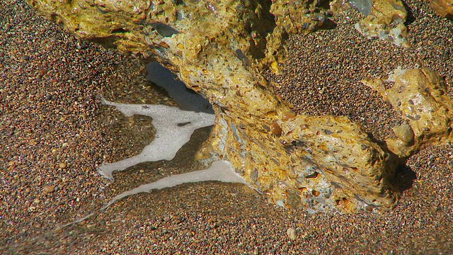 海浪撞击岩石海岸的特写视频素材