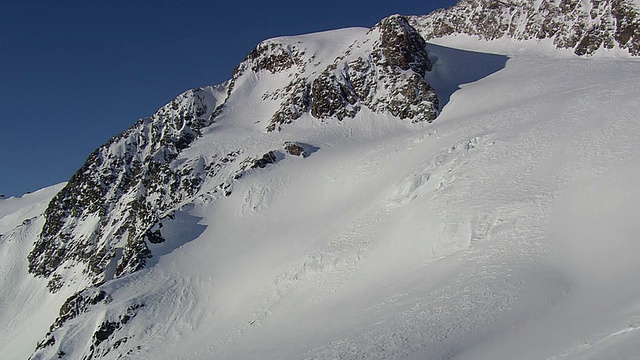 白雪覆盖的山脉/瑞士的高空全景图视频素材