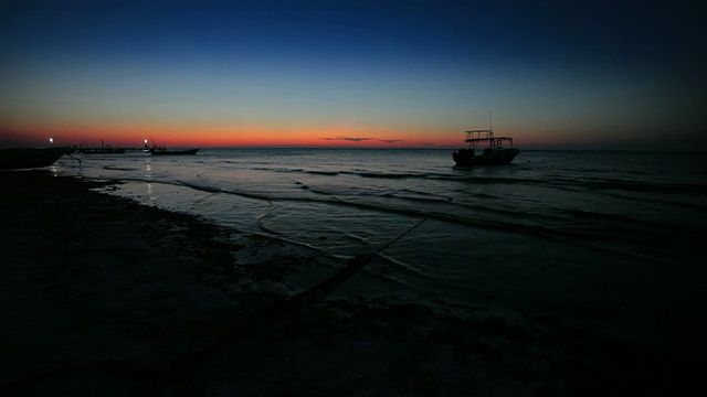 日落海，Holbox墨西哥视频素材